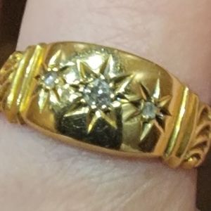 Victorian 18k Diamond Gypsy Ring. Beautiful.